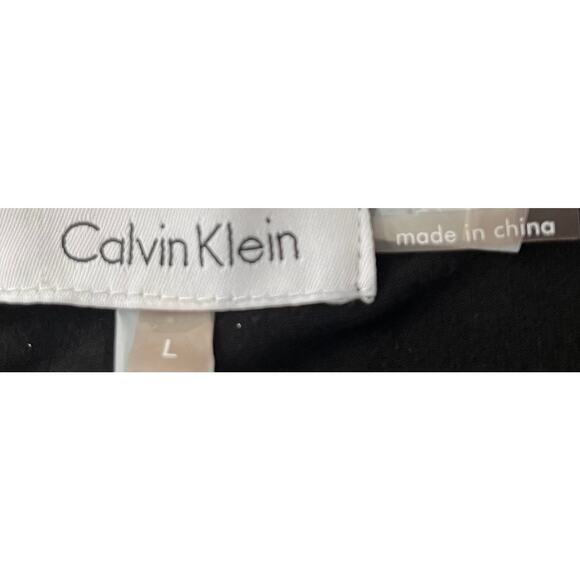 CALVIN KLEIN 3/4 SLV, PULL-OVER, FRONT QTR. ZIP, WOMENS, L, BLACK/GOLDTONE DECOR - Picture 8 of 10
